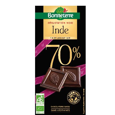 Chocolat Degustation Noir Origine Inde 70%