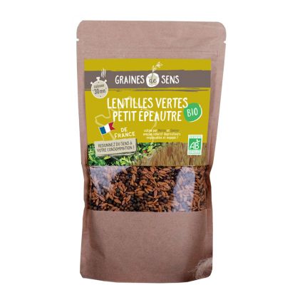 Lentilles Vertes Petit Epeautre France 500g De France