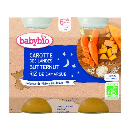 Ppot B.N. Carotte Butternut Riz 2x200g